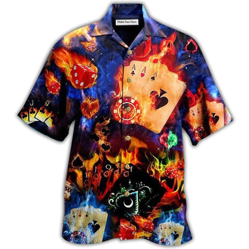 Game Card Element Risk Hawaiian Shirt Artwork View For Coastal Escapes And Resort Style