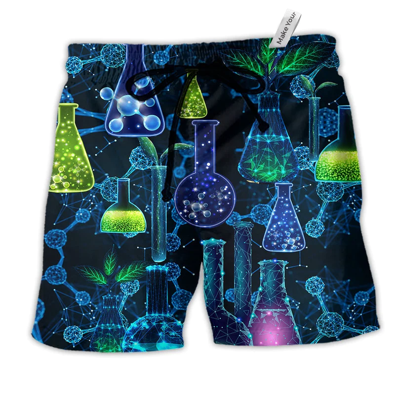 Chemistry Is Like Magic But Real Hawaiian Print Beach Shorts For Tropical Holidays And Weekend Adventures