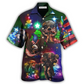 Festive Veteran Christmas Scaried Hawaiian Shirt Pattern Detail For Vacation Travel And Daily Wear