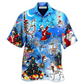 Festive Skull Christmas Night Hawaiian Shirt For Coastal Adventures And Warm Weather Wear