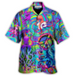 Bohemian Funny Colorful Octopus Tie Dye Hawaiian Shirt Design Detail For Beach Days And Holiday Travel