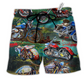 Motorcycle Freedom Is A Full Tank Hawaiian Print Beach Shorts For Patriotic Summer Events
