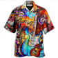 Guitar Hawaiian Shirt For Tropical Getaways Outdoor Fun And Everyday Wear