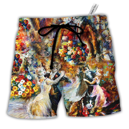 Cat Dance Beach Shorts For Resort Getaways And Laid Back Styling