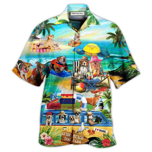 Dogs Paws Board Beach Hawaiian Shirt Design View For Resort Travel And Thoughtful Gifting