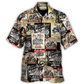Motorcycle Creative Pattern Hawaiian Shirt Front Pattern View For Vacation Style
