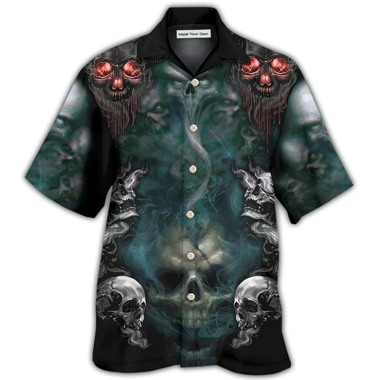 Skull Serial Killer Documentaries Chill Hawaiian Shirt For Poolside Relaxation And Sunny Getaways