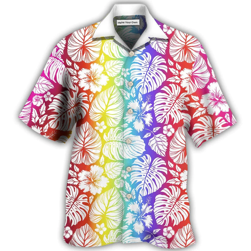 Tropical Rainbow Pride Hawaiian Shirt For Resort Holidays Beach Travel And Relaxed Casual Fashion