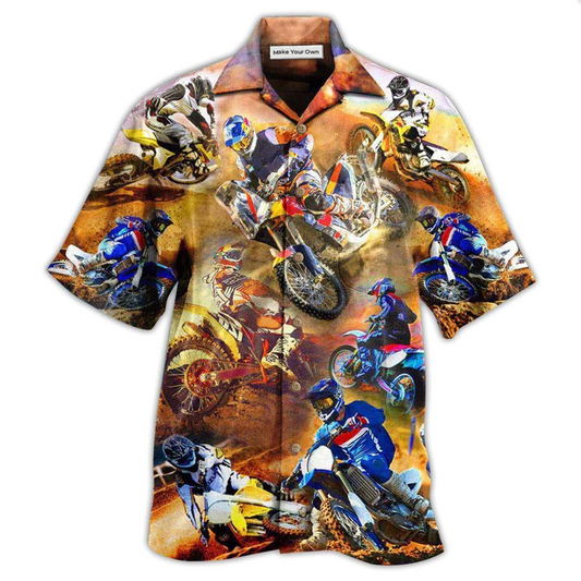 Motorcycle Shift Gear Racing Hawaiian Shirt Artwork View For Weekend Travel And Beach Style