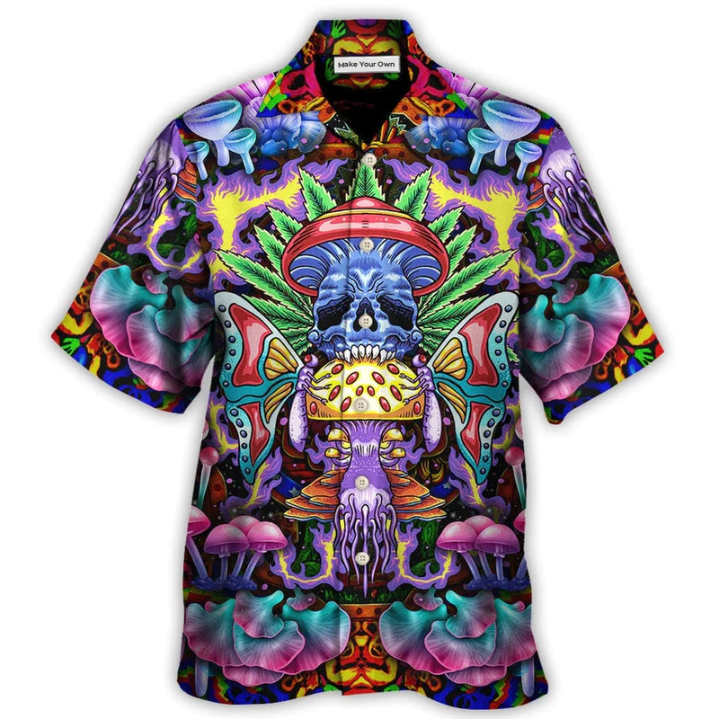 Bohemian Mushroom Skull Hawaiian Shirt For Poolside Relaxation And Sunny Getaways