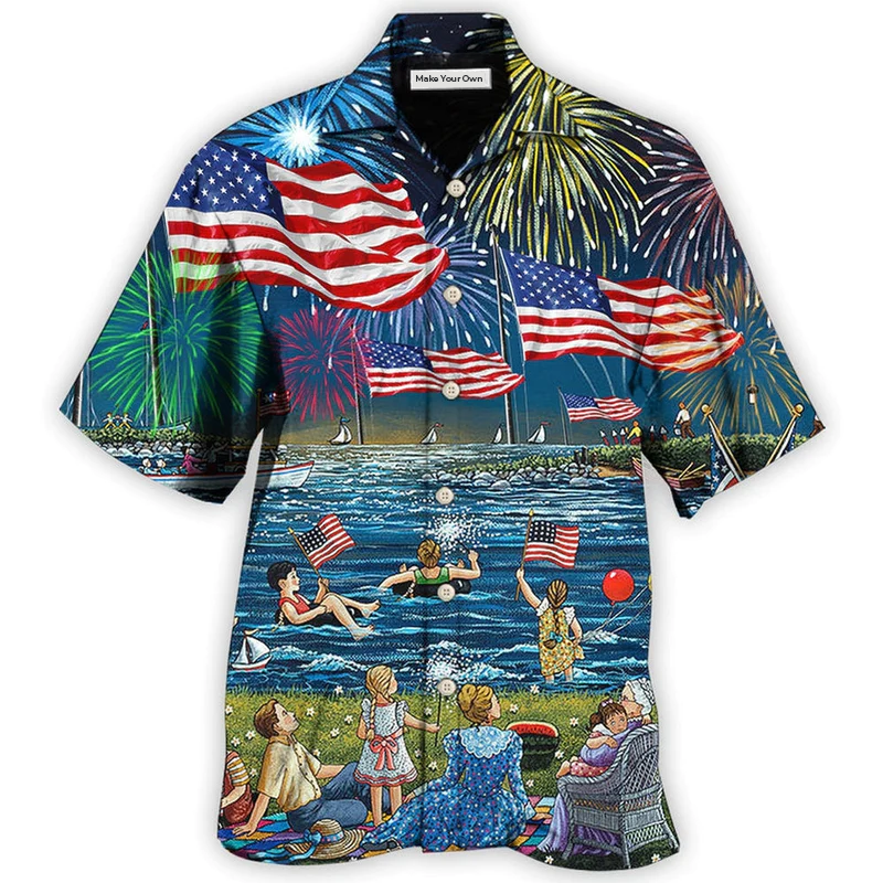 Patriotic American Hawaiian Shirt For Beach Getaways Resort Outings And Thoughtful Gifting
