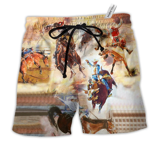 Horse Legacy Is Rodeo Pretty Hawaiian Print Beach Shorts For Country Style Beach Days