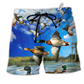 Patriotic Blue Duck Sky Beach Shorts For Casual Day Trips And Comfortable Daily Use