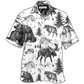 Black Wildlife Hawaiian Shirt For Beach Parties Vacation Travel And Relaxed Casual Style