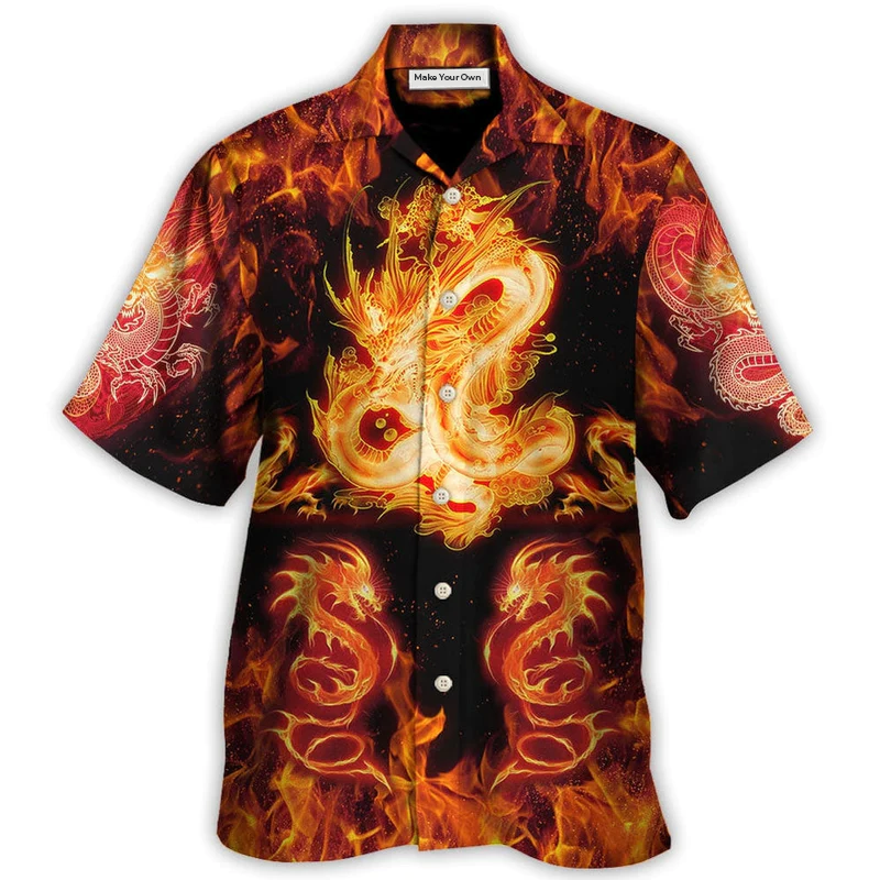 Dragon Fireball Madness Hawaiian Shirt Artwork View For Coastal Escapes And Resort Style