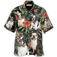 Tropical Floral French Bulldog Hawaiian Shirt For Vacation Days And Relaxed Coastal Outings