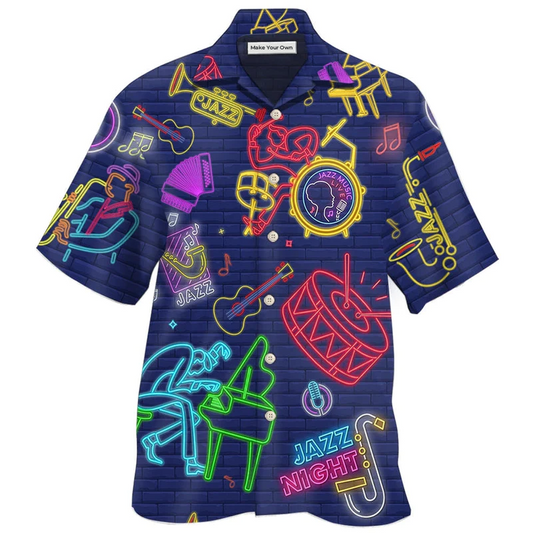 Vintage Jazz Music Hawaiian Shirt For Beach Getaways Resort Outings And Thoughtful Gifting