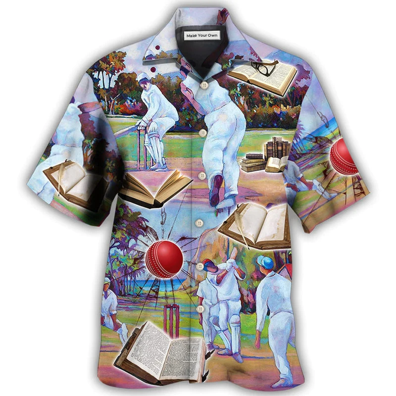 Cricket Book Hawaiian Shirt Design Detail For Sunny Adventures And Casual Wear