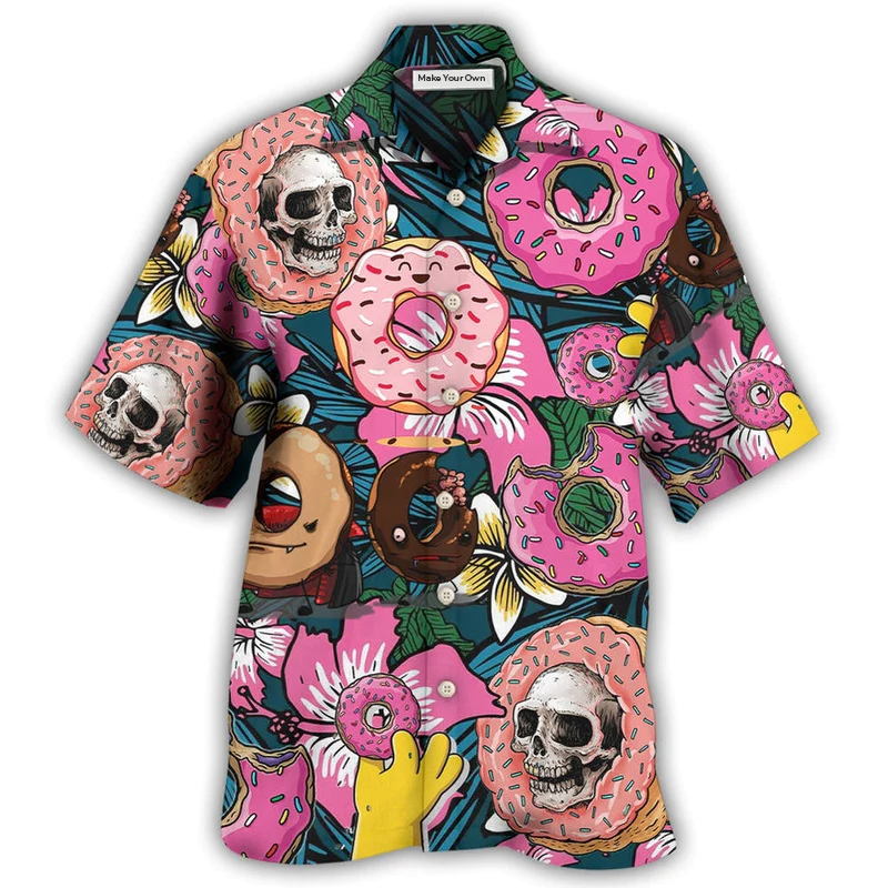 Funny Tropical Donut Hawaiian Shirt For Warm Weather Adventures And Everyday Comfort
