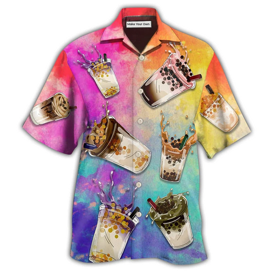Boba Milk Tea Hawaiian Shirt For Island Holidays Summer Parties And Casual Outdoor Wear