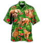 Green Elephant And Watermelon Hawaiian Shirt For Island Trips Summer Gatherings And Comfortable Daily Wear
