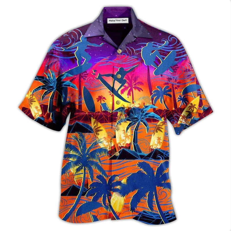 Surfing Hawaiian Shirt For Resort Holidays Beach Travel And Relaxed Casual Fashion