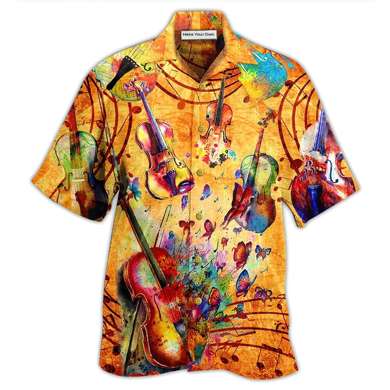 Peace Guitar Hawaiian Shirt For Coastal Trips Outdoor Events And Relaxed Summer Wear