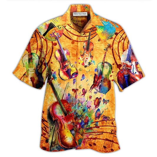 Peace Guitar Hawaiian Shirt For Coastal Trips Outdoor Events And Relaxed Summer Wear