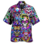 Bohemian Floral Skull Hawaiian Shirt For Resort Getaways And Comfortable Summer Activities