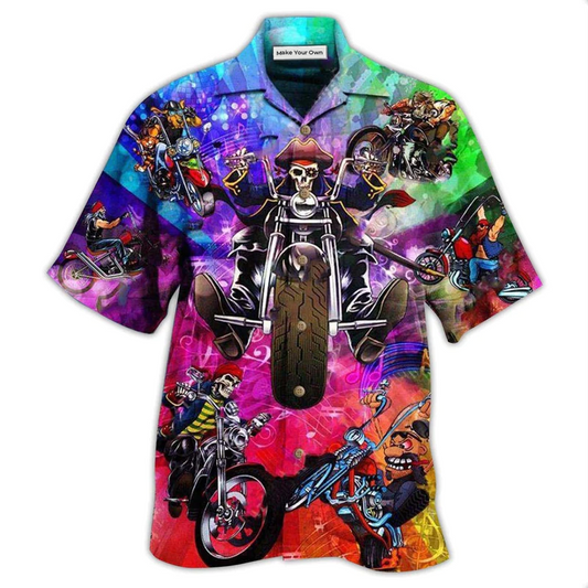 Motorcycle Hawaiian Shirt For Coastal Trips Outdoor Events And Relaxed Summer Wear