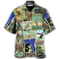 Retro Fishing Hawaiian Shirt Design View For Casual Summer Styling