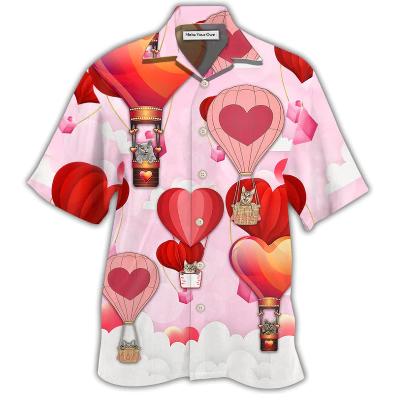 Cat Valentine Play Air Balloon Hawaiian Shirt For Poolside Relaxation And Sunny Getaways