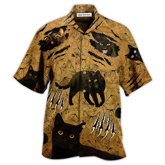 Cat Put Paws Hawaiian Shirt Artwork Detail For Tropical Trips And Casual Outings