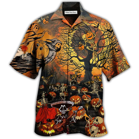 Skull Halloween Darkness Hawaiian Shirt For Beach Parties And Weekend Getaways