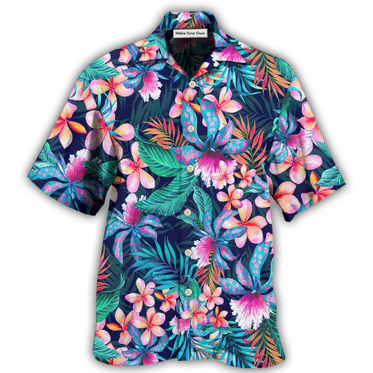 Tropical Beach Floral Hawaiian Shirt For Coastal Trips Outdoor Events And Relaxed Summer Wear