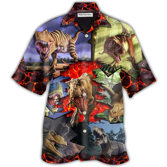 Dinosaur Strong Expert Hawaiian Shirt Design View For Resort Travel And Thoughtful Gifting