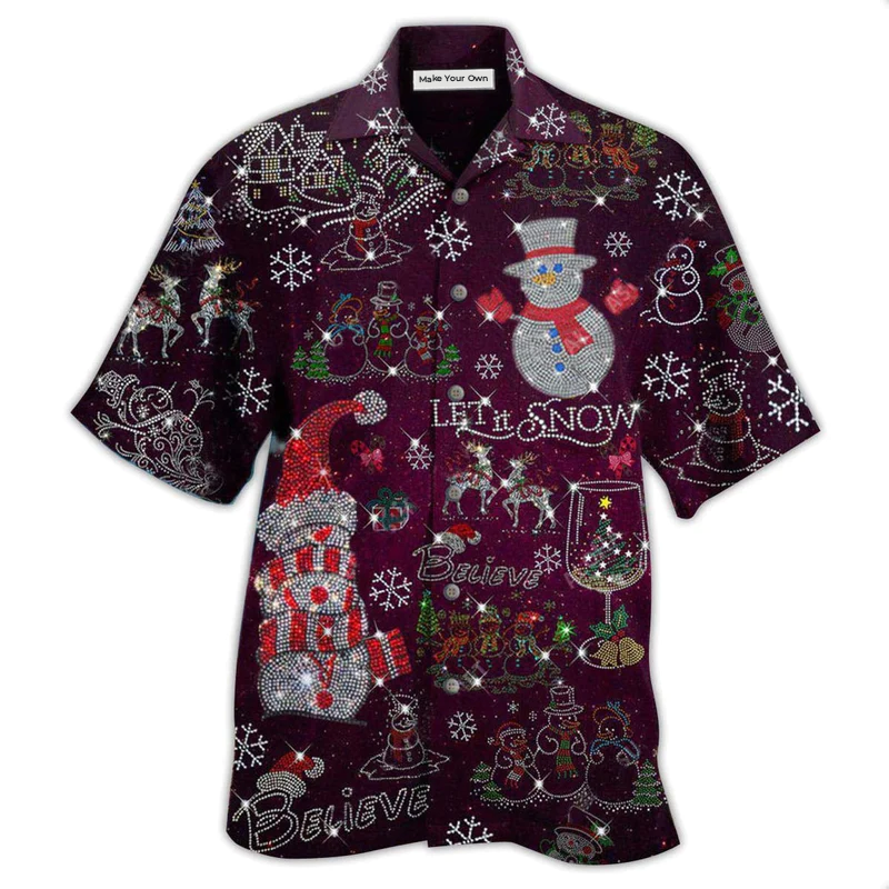 Christmas Snowman Hawaiian Shirt For Resort Getaways Summer Adventures And Casual Gifting