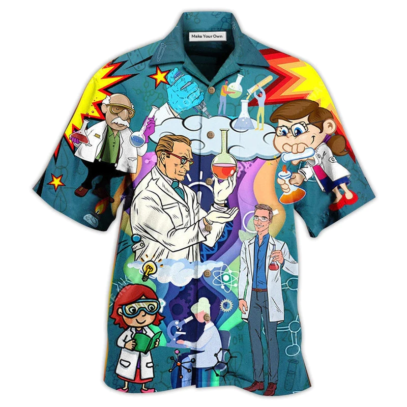 Chemistry Hawaiian Shirt For Resort Travel Summer Outings And Casual Gatherings