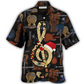 Christmas Guitar Hawaiian Shirt For Beach Vacations Casual Parties And Warm Weather Style