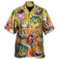 Funny Colorful Watercolor Cat Hawaiian Shirt For Beach Parties And Weekend Getaways