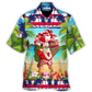 Christmas July Santa Beach Hawaiian Shirt All Over Print Detail For Warm Weather Events
