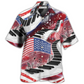 Piano Music USA Flag Independence Day Hawaiian Shirt Artwork Detail For Tropical Trips And Casual Outings