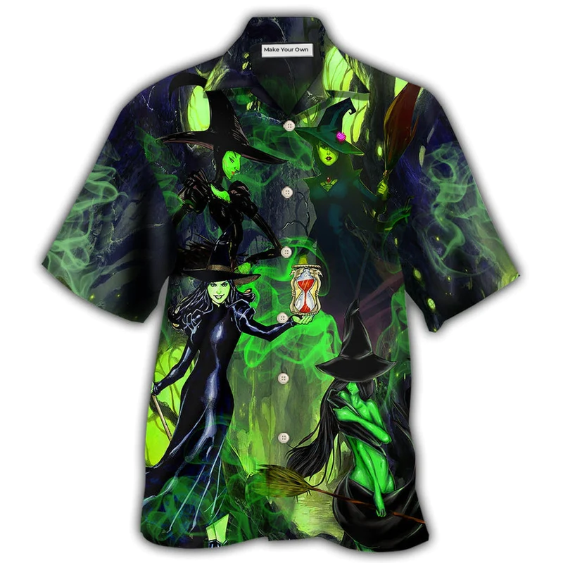 Halloween Full Princesses Witch Hawaiian Shirt Artwork View For Coastal Escapes And Resort Style