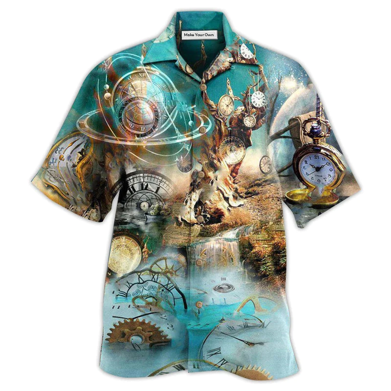 Vintage Clock Hawaiian Shirt For Warm Weather Adventures Parties And Daily Comfort
