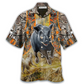 Hunting Hog Camo Hawaiian Shirt Artwork Detail For Resort Trips And Outdoor Activities