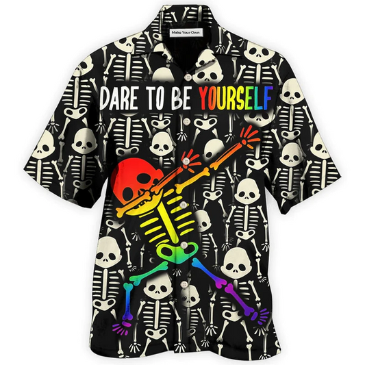 Rainbow Pride Dare Hawaiian Shirt For Resort Getaways And Comfortable Summer Activities