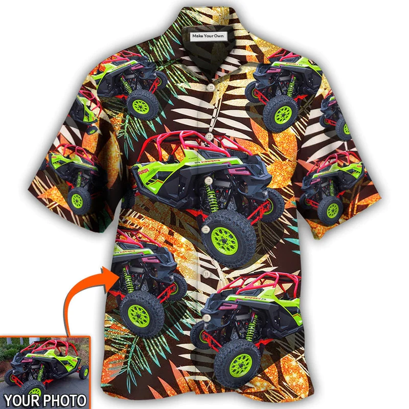 Tropical Car Polaris Pro Custom Photo Hawaiian Shirt For Coastal Adventures And Warm Weather Wear