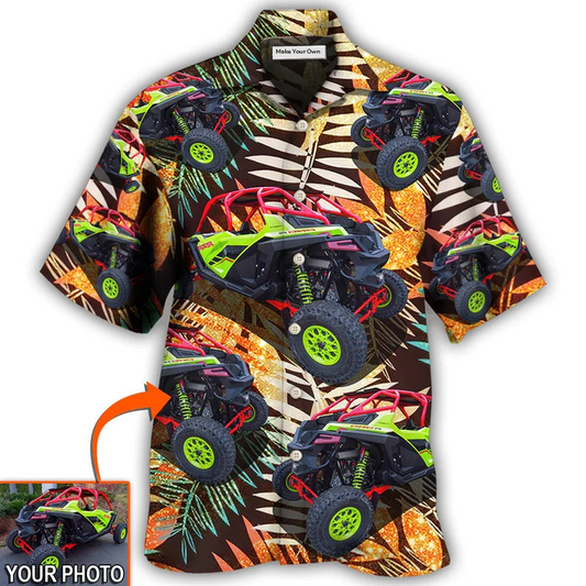 Tropical Car Polaris Pro Custom Photo Hawaiian Shirt For Coastal Adventures And Warm Weather Wear