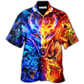 Dragon Fire Water Hawaiian Shirt Design Detail For Sunny Adventures And Casual Wear