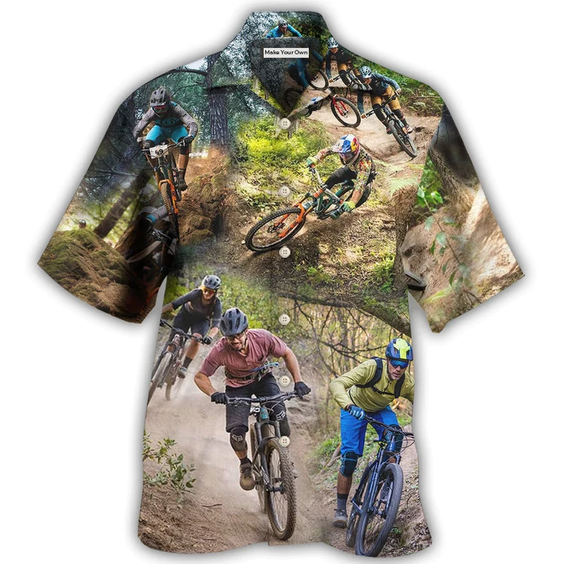 Bicycle Mountain Road Hawaiian Shirt Design View For Resort Travel And Thoughtful Gifting